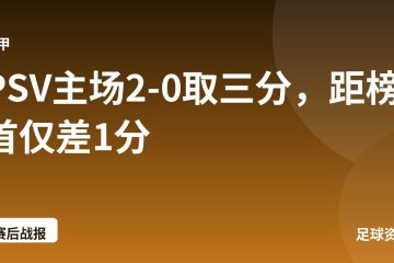 PSV主场2-0取三分,距榜首仅差1分