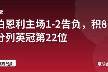 伯恩利主场1-2告负，积8分列英冠第22位