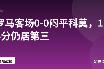 罗马客场0-0闷平科莫，14分仍居第三
