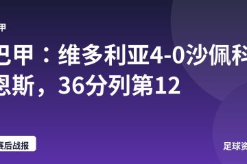巴甲:维多利亚4-0沙佩科恩斯,36分列第12